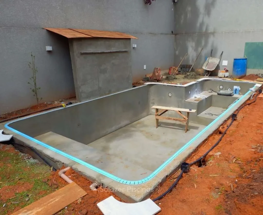 Estrutura de Alvenaria para Piscina em Atibaia - SP