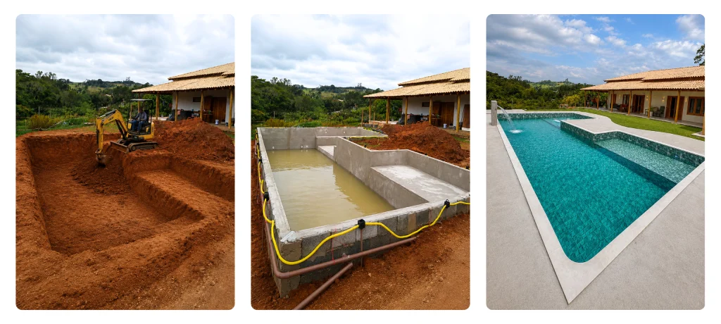 Guia completo: Como funciona a construção de uma piscina de vinil passo a passo 2 Passo a passo da construção de uma piscina de vinil