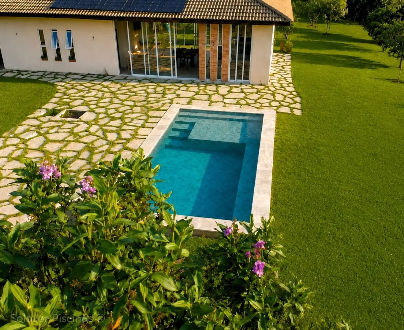 Piscina de concreto armado concluída em Vinhedo